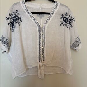 Rails Linen Embroidered Women's Top